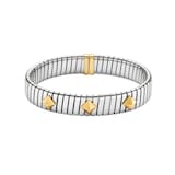 Bvlgari Jewelry Steel & 18K Yellow Gold Bvlgari Tubogas Studded Bangle - Size Small/Medium