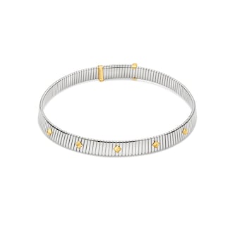 Bvlgari Jewelry Steel & 18K Yellow Gold Bvlgari Tubogas Studded Necklace