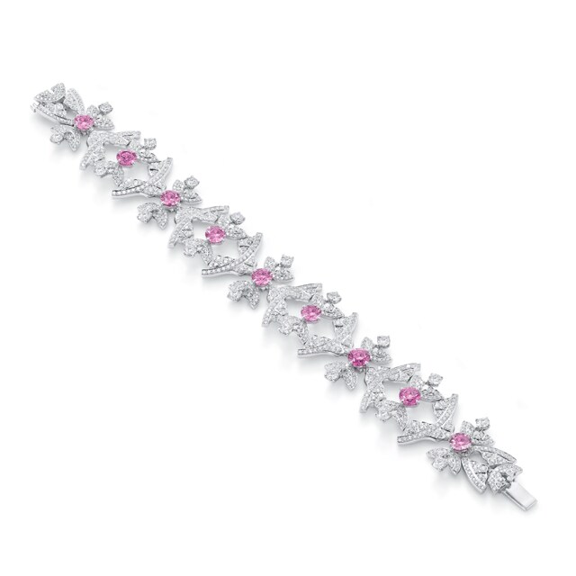 Mappin & Webb Empress Pink Sapphire Bracelet in 18ct White Gold
