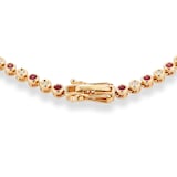 Goldsmiths 9ct Yellow Gold Ruby and Diamond Tennis Bracelet