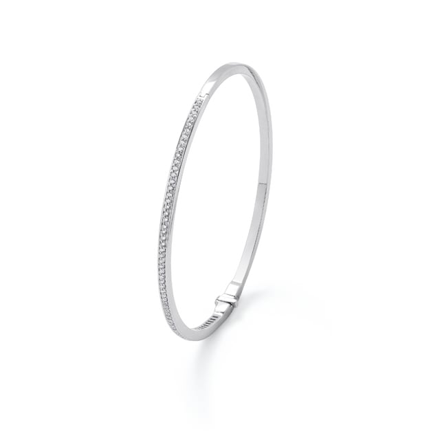 Mappin & Webb Violetta 18ct White Gold 0.53cttw Diamond Half Pave Bangle