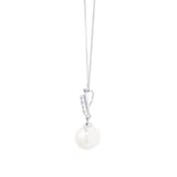 Goldsmiths 18ct White Gold Cultured Pearl & Diamond Pendant