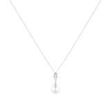 Goldsmiths 18ct White Gold Cultured Pearl & Diamond Pendant