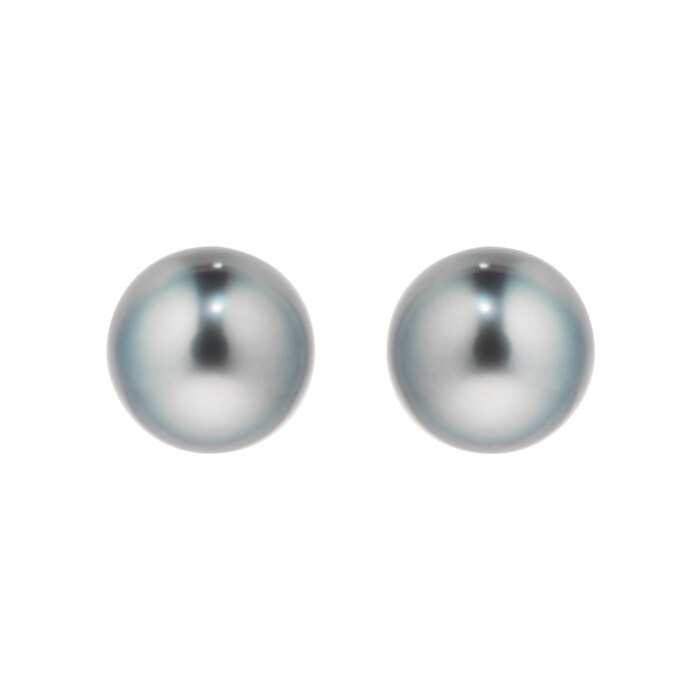 Goldsmiths 18ct White Gold 11mm Tahitian Pearl Stud Earrings