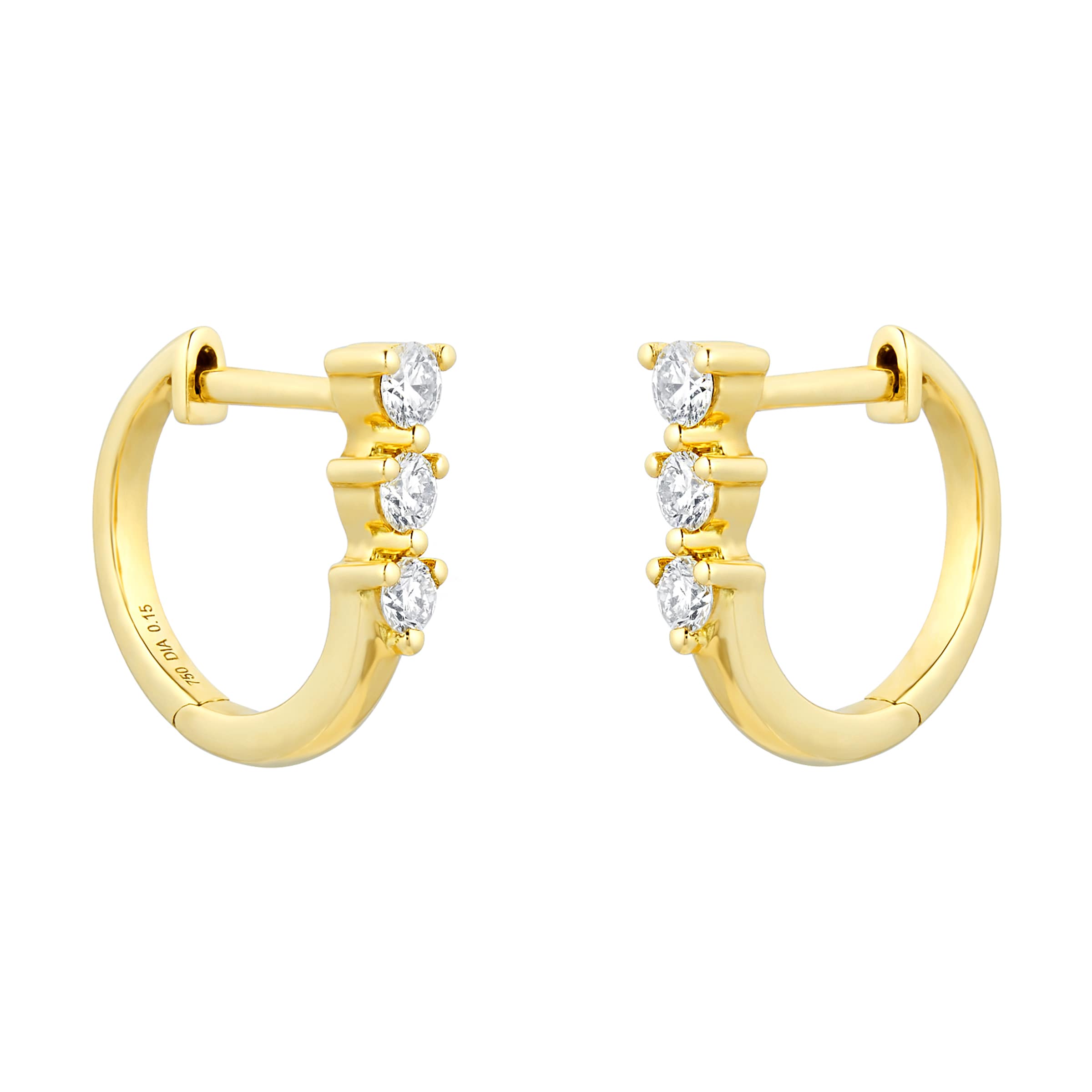 Mappin & Webb 18ct Yellow Gold 0.30ct Diamond Huggie Earrings