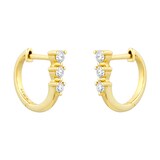 Mappin & Webb 18ct Yellow Gold 0.30ct Diamond Huggie Earrings