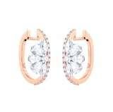 Goldsmiths 18ct Rose Gold 2.25cttw Mixed Cut Diamond Floral Hoop Earrings