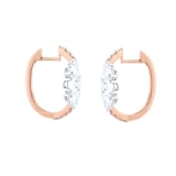 Goldsmiths 18ct Rose Gold 2.25cttw Mixed Cut Diamond Floral Hoop Earrings