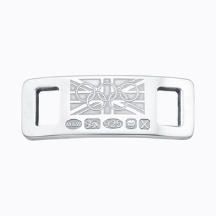 Mappin & Webb Team GB Sterling Silver Lace Locks Union Flag and Rings Design. Laser Engraved. Rhodium Plated