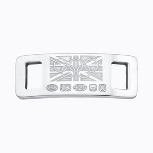 Mappin & Webb Team GB Sterling Silver Lace Locks Union Flag and Rings Design. Laser Engraved. Rhodium Plated