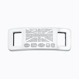 Mappin & Webb Team GB Sterling Silver Lace Locks Union Flag and Rings Design. Laser Engraved. Rhodium Plated