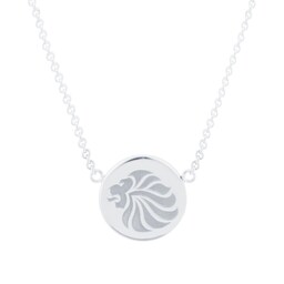 12910261 - Team GB Sterling Silver Disk Pendant. Laser Engraved Lion Head.