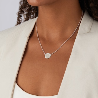 Mappin & Webb Team GB Sterling Silver Disk Pendant. Laser Engraved Lion Head.