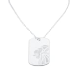 Mappin & Webb Team GB Sterling Silver Dog tag supplied with Ball chain. Laser Engraved Lion Head Illustration