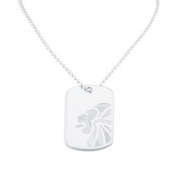 12910262 - Team GB Sterling Silver Dog tag supplied with Ball chain. Laser Engraved Lion Head Illustration