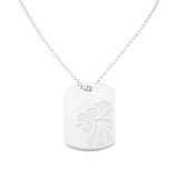 Mappin & Webb Team GB Sterling Silver Dog tag supplied with Ball chain. Laser Engraved Lion Head Solid