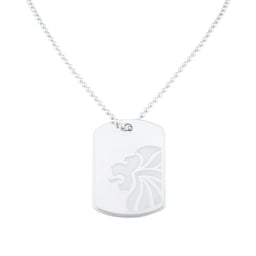 12910263 - Team GB Sterling Silver Dog tag supplied with Ball chain. Laser Engraved Lion Head Solid