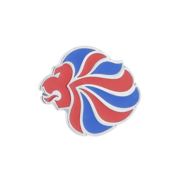 Mappin & Webb Limited Edition Team GB Sterling Silver Pin with Red and Blue Enamel