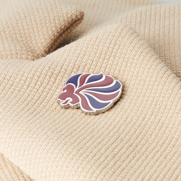 Mappin & Webb Limited Edition Team GB Sterling Silver with Dark Blue and Dark Red Enamel Pin