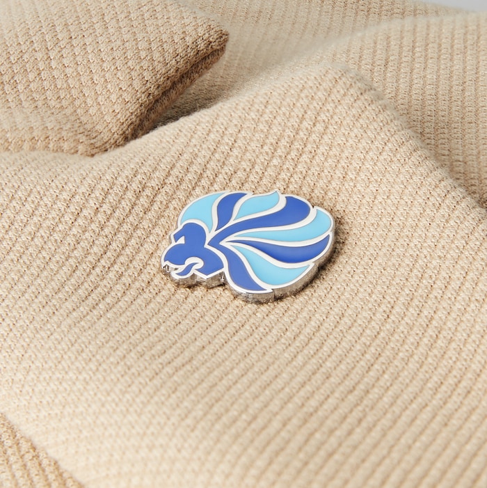 Mappin & Webb Limited Edition Team GB Sterling Silver Pin with Core Blue and Vibrant Blue Enamel