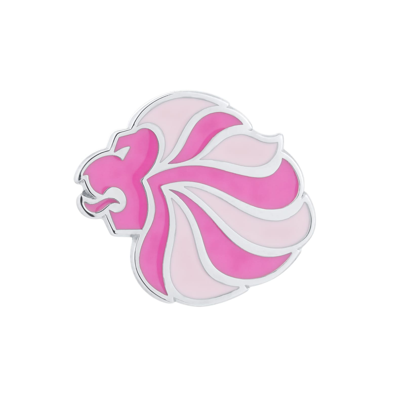 Mappin & Webb Limited Edition Team GB Sterling Silver Pin with Vibrant Pink and Light Pink Enamel