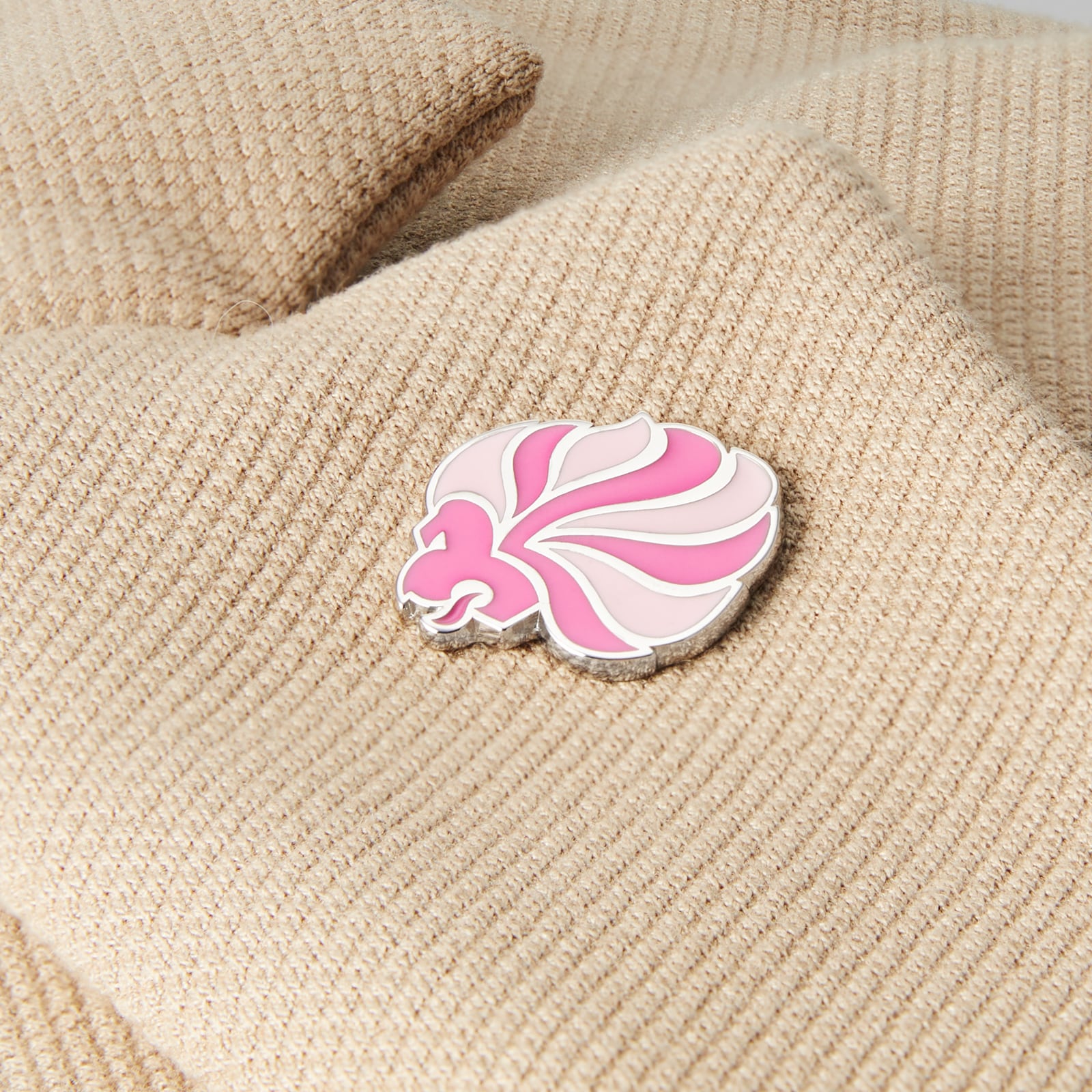 Mappin & Webb Limited Edition Team GB Sterling Silver Pin with Vibrant Pink and Light Pink Enamel