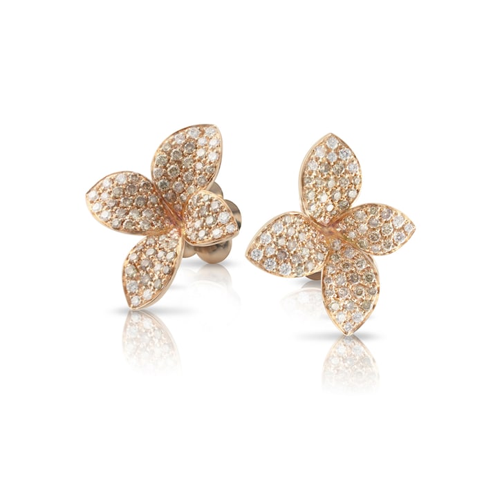 Pasquale Bruni 18k Rose Gold Petit Garden 1.40cttw White And Champagne Diamond Earrings