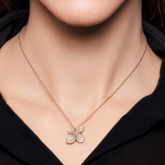 Pasquale Bruni Petit Garden Necklace in 18ct Rose Gold with Diamonds