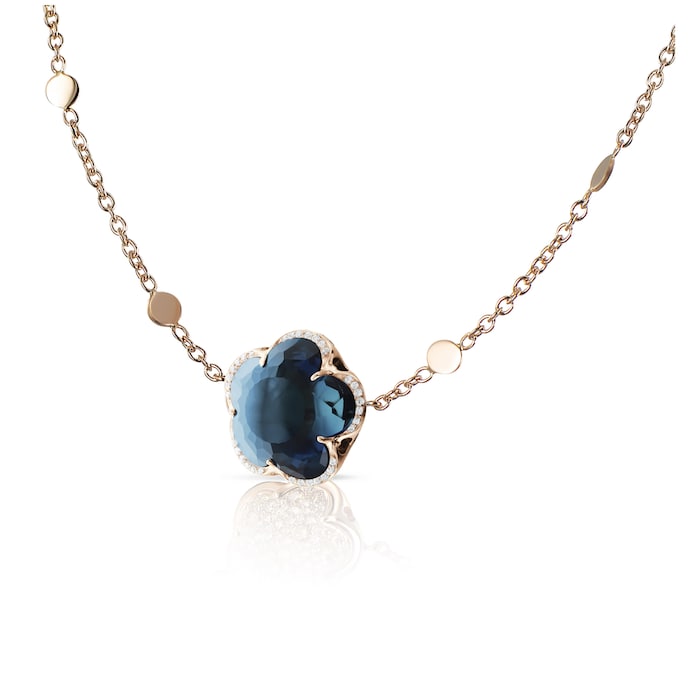 Pasquale Bruni 18ct Rose Gold Bon Ton Necklace With London Blue Topaz