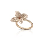 Pasquale Bruni 18k Rose Gold Petit Garden 0.81cttw White and Champagne Diamond Ring Size 6