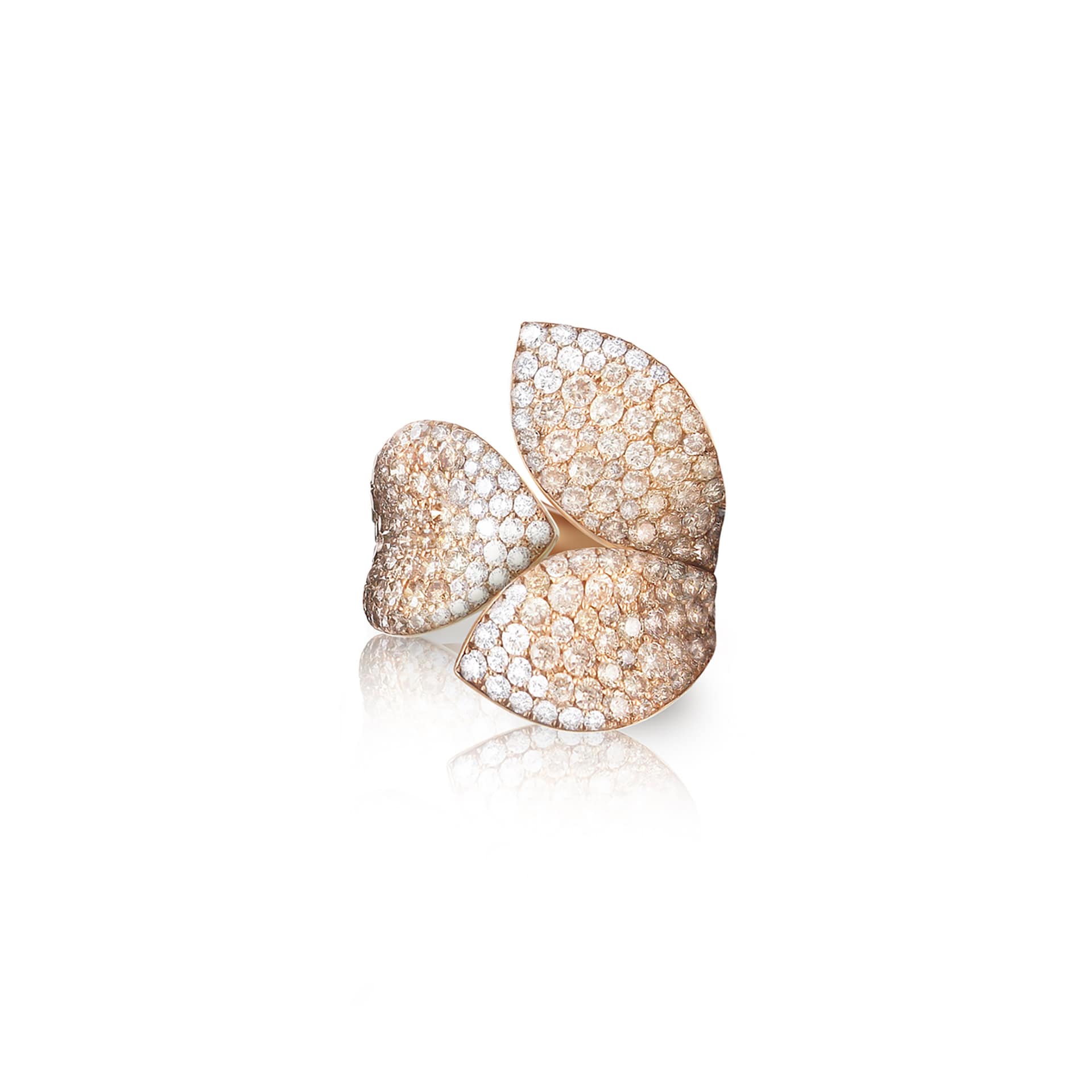 Pasquale Bruni 18k Rose Gold Giardini Segreti 2.35cttw White And Champagne Diamond Ring Size 6.75 Pasquale Bruni 18k Rose Gold Giardini Segreti 2.35cttw White And Champagne Diamond Ring Size 6.75