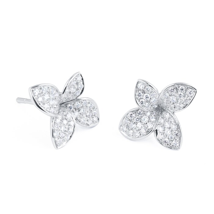 Pasquale Bruni 18k White Gold Petit Garden 0.68cttw Diamond Stud Earrings