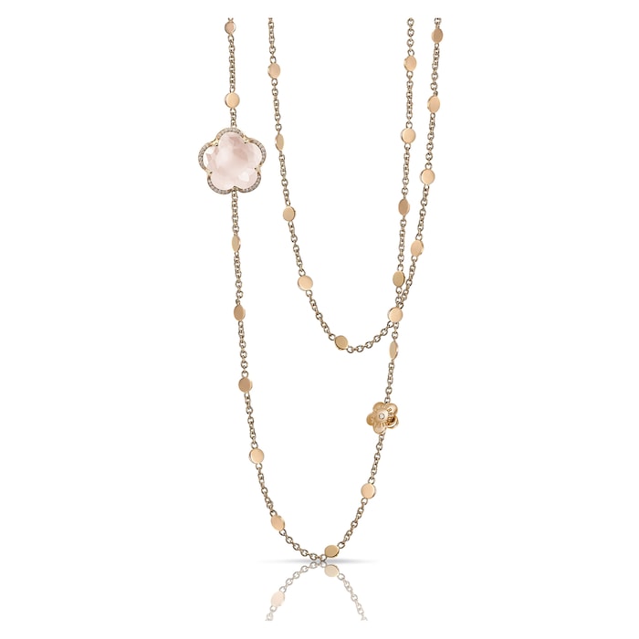 Pasquale Bruni Bon Ton Necklace With Rose Quartz And Diamonds