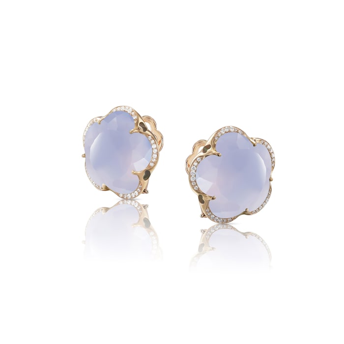 Pasquale Bruni 18k Rose Gold Bon Ton 0.18cttw Diamond and Chalcedony Earrings