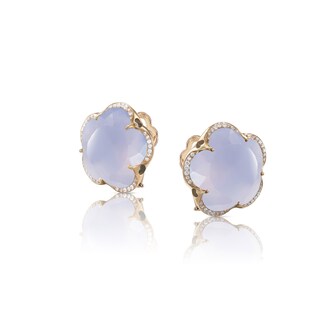 Pasquale Bruni 18k Rose Gold Bon Ton 0.18cttw Diamond and Chalcedony Earrings Pasquale Bruni 18k Rose Gold Bon Ton 0.18cttw Diamond and Chalcedony Earrings