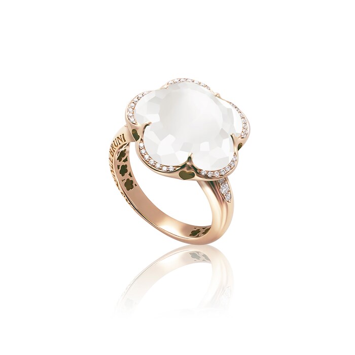Pasquale Bruni Bon Ton Ring With Milky Quartz And Diamonds