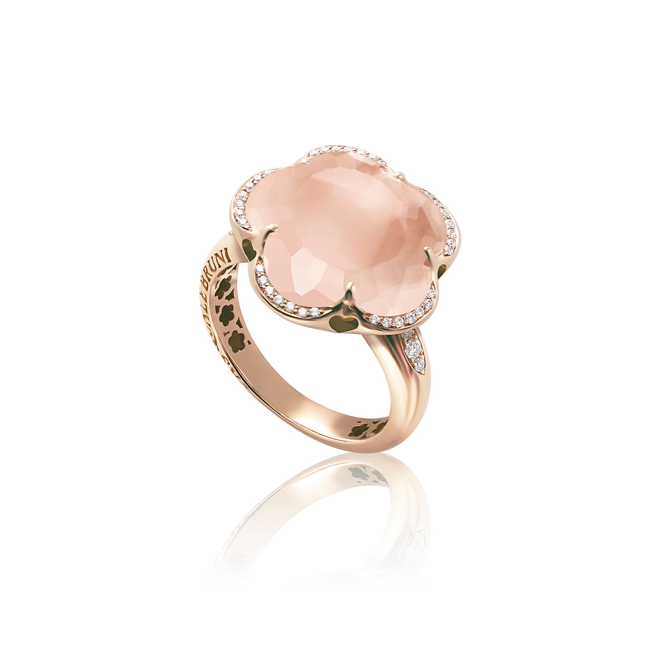 Pasquale Bruni Bon Ton Ring With Rose Quartz And Diamonds