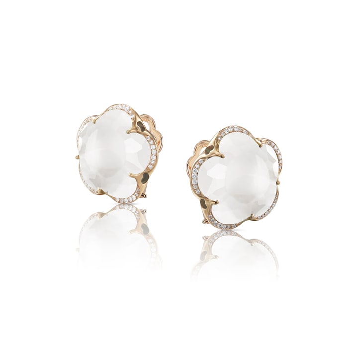 Pasquale Bruni Bon Ton Earrings With Milky Quartz And Diamonds