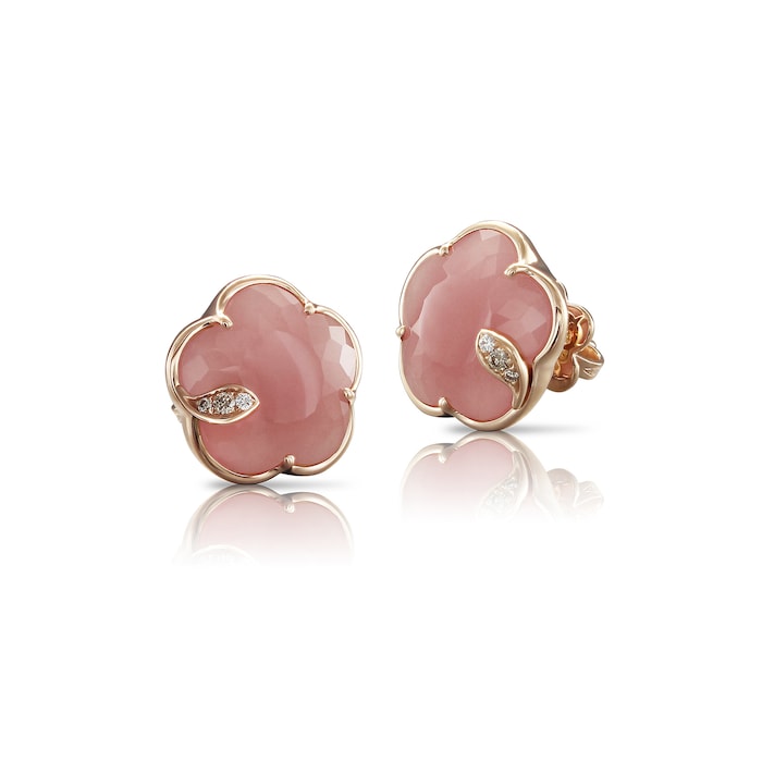 Pasquale Bruni Petit Joli Earrings in 18ct Rose Gold with Pink Chalcedony and Diamonds