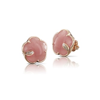 Pasquale Bruni Petit Joli Earrings in 18ct Rose Gold with Pink Chalcedony and Diamonds Pasquale Bruni Petit Joli Earrings in 18ct Rose Gold with Pink Chalcedony and Diamonds
