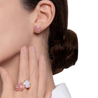 Pasquale Bruni Petit Joli Earrings in 18ct Rose Gold with Pink Chalcedony and Diamonds Pasquale Bruni Petit Joli Earrings in 18ct Rose Gold with Pink Chalcedony and Diamonds