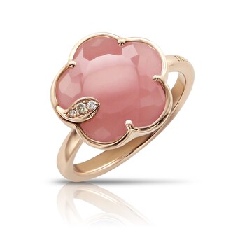 Pasquale Bruni 18k Rose Gold Petit Joli Pink Chalcedony and 0.04cttw Diamond Ring - Size 8.5 Pasquale Bruni 18k Rose Gold Petit Joli Pink Chalcedony and 0.04cttw Diamond Ring - Size 8.5