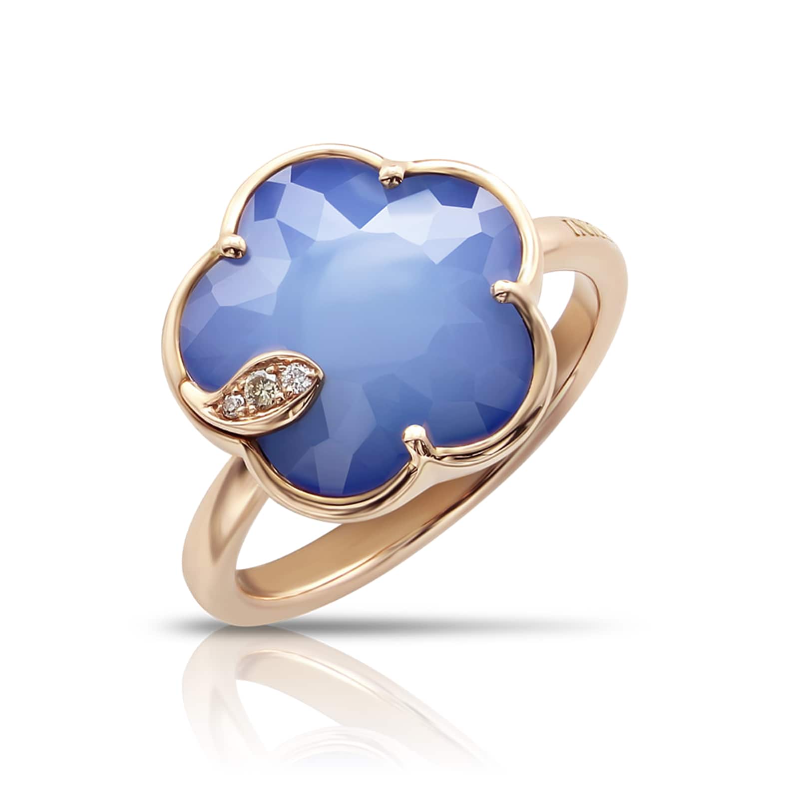 Pasquale Bruni 18k Rose Gold Petit Joli Blue Moon and 0.01cttw Diamond Ring - Size 6.75 Pasquale Bruni 18k Rose Gold Petit Joli Blue Moon and 0.01cttw Diamond Ring - Size 6.75