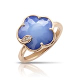 Pasquale Bruni 18k Rose Gold Petit Joli Blue Moon and 0.01cttw Diamond Ring - Size 6.75