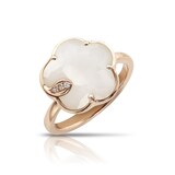 Pasquale Bruni 18k Rose Gold Petit Joli White Agate and 0.01cttw Diamond Ring - Size 6.75