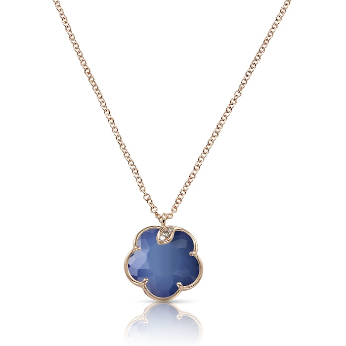 Pasquale Bruni 18k Rose Gold Petit Joli Blue Moon and 0.01cttw Diamond Necklace 42.5cm