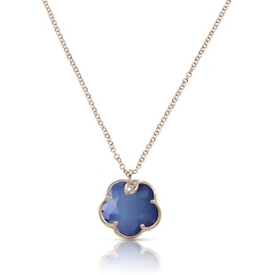 Pasquale Bruni Petit Joli Necklace in 18ct Rose Gold with Blue Moon gem and Diamonds