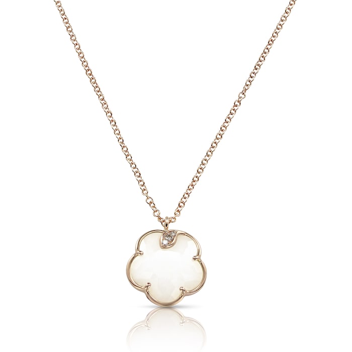 Pasquale Bruni Petit Joli Necklace in 18ct Rose Gold with White Agate and Diamonds