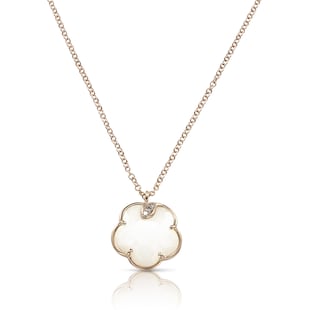 Pasquale Bruni Petit Joli Necklace in 18ct Rose Gold with White Agate and Diamonds