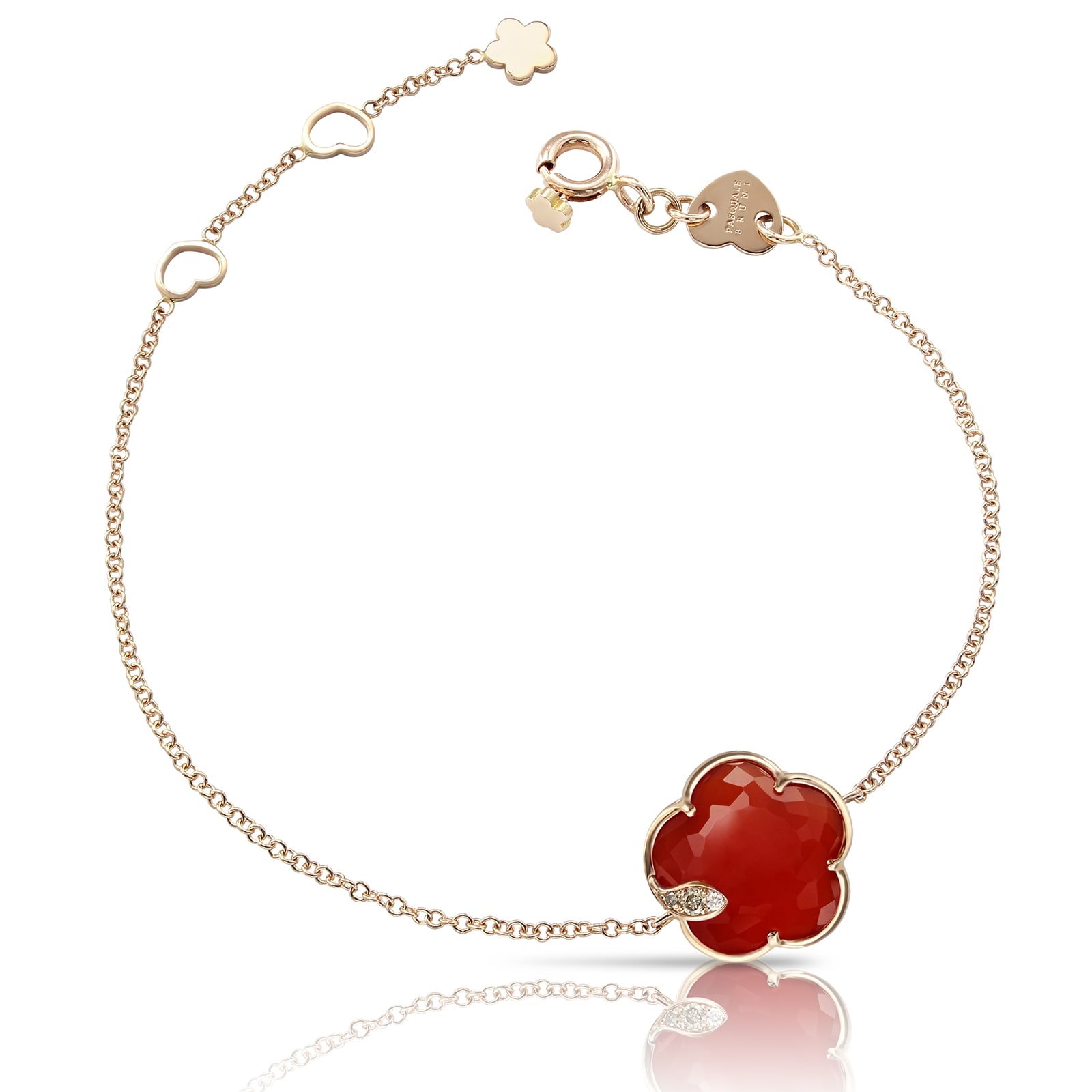 Petit Joli Bracelet in 18ct Rose Gold with Carnelian and Diamonds